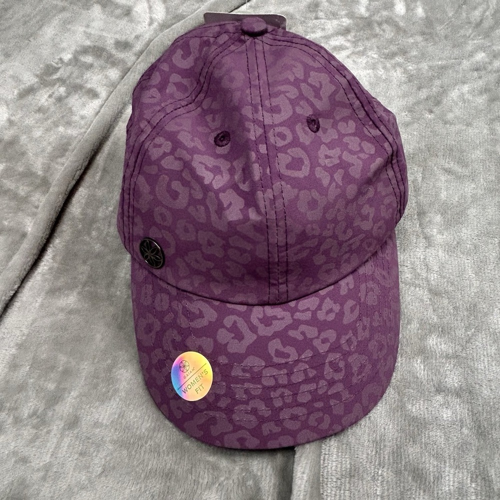 Gaiam Classic Fitness Hat Leopard Print Purple Baseball Cap Womens One Size - Picture 9 of 12